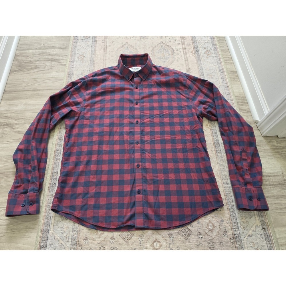 Twillory Button Shirt Mens Large Blue Red check - Picture 1 of 8